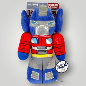 NEW Hasbro Transformers Optimus Prime Dog Toy Plush Squeak Crunch